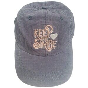 Life is Good Heart Keep it Simple Embroiderd Hat Chill Cap Gray Checkered Stitch